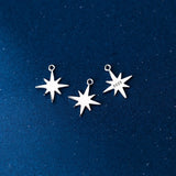 925 Sterling Silver Star Charms Women Earrings Necklace Pendants DIY Jewelry