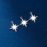 925 Sterling Silver Star Charms Women Earrings Necklace Pendants DIY Jewelry