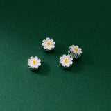 925 Sterling Silver Daisy Beads 6x3mm S925 Silver Spacers DIY Jewelry Making