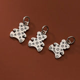 925 Silver Flat Bear Charm Necklace Bracelet Pendant DIY Jewelry Findings