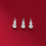 925 Sterling Silver Zircon Calabash Charms Necklace & Earrings Set