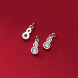 925 Sterling Silver Zircon Calabash Charms Necklace & Earrings Set