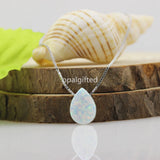 925 Sterling Silver Teardrop & Pear Opal Necklace OP17