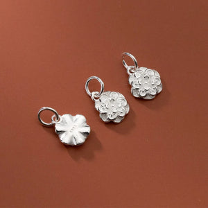 925 Silver Vintage Flower Rose Charms 10.5mm Pendant DIY Jewelry Making