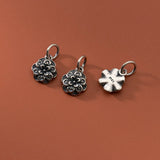 925 Silver Vintage Flower Rose Charms 10.5mm Pendant DIY Jewelry Making