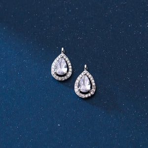 925 Sterling Silver Water-drop Zircon Necklace Charms