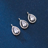 925 Sterling Silver Water-drop Zircon Necklace Charms