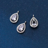 925 Sterling Silver Water-drop Zircon Necklace Charms