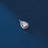 925 Sterling Silver Water-drop Zircon Necklace Charms