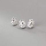 999 Pure Silver 3D Craft Fox Circle Charms Decoration