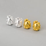 999 Pure Silver 3D Craft Fox Circle Charms Decoration