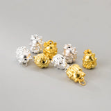 999 Pure Silver 3D Craft Fox Circle Charms Decoration