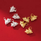 999 Silver 3D Craftwork Fortune Cat Charm Pendant DIY Blessing Jewelry
