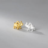 999 Silver 3D Elephant Charm 13x10mm 18K Plated Pendant DIY Jewelry