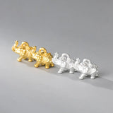 999 Silver 3D Elephant Charm 13x10mm 18K Plated Pendant DIY Jewelry