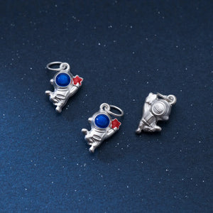 999 Pure Silver Astronaut Dangler Charms Ornament Silver Pendants DIY Jewelry