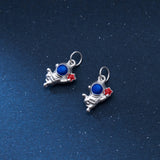 999 Pure Silver Astronaut Dangler Charms Ornament Silver Pendants DIY Jewelry