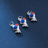 999 Pure Silver Astronaut Dangler Charms Ornament Silver Pendants DIY Jewelry
