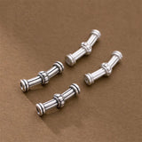 999 Pure Silver Vintage Bend Pipe Long Tube Beads 28mm Braid Silver Beads