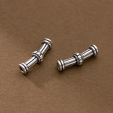 999 Pure Silver Vintage Bend Pipe Long Tube Beads 28mm Braid Silver Beads