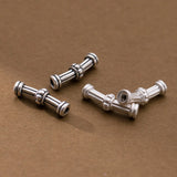 999 Pure Silver Vintage Bend Pipe Long Tube Beads 28mm Braid Silver Beads