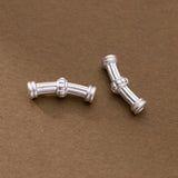 999 Pure Silver Vintage Bend Pipe Long Tube Beads 28mm Braid Silver Beads