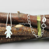 8*13mm OP17 Synthetic Opal Pendant 925 Silver Necklace