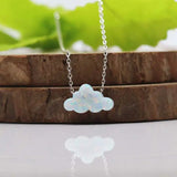Cloud Opal Necklace 925 Silver Pendant Chain Birthday Gift
