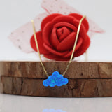 Cloud Opal Necklace 925 Silver Pendant Chain Birthday Gift
