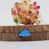 Cloud Opal Necklace 925 Silver Pendant Chain Birthday Gift