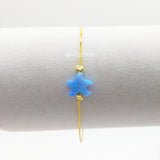 Silver Ocean Starfish Synthetic Opal Bracelet 925 Silver Jewelry Gift