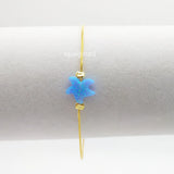 Silver Ocean Starfish Synthetic Opal Bracelet 925 Silver Jewelry Gift
