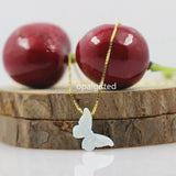 925 Sterling Silver Opal Butterfly Wedding Necklace for Women