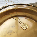 925 Sterling Silver Geometric Love Necklace Round Square Rose Flower Pendant