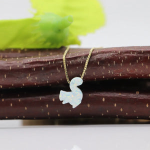 Fashionable Fire Opal Synthetic Squirrel Necklace Animal Pendant