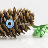 10mm Synthetic Opal Evil Eye Necklace for Women - Opal Jewelry