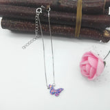 925 Sterling Silver Opal Butterfly Women's Bracelet