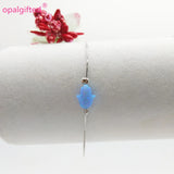 8x10mm Synthetic Opal Hamsa Bracelet 925 Silver Jewelry Opal Bracelet