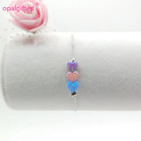 6mm Opal Heart Silver 925 Bracelet Women's Jewelry Gift