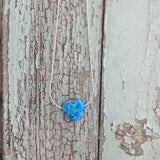 Sterling Silver Opal Heart Necklace Gift