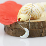 (1pc/lot) High Synthetic 8*11mm OP17 Opal Moon Shape Pendant Necklace