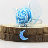 (1pc/lot) High Synthetic 8*11mm OP17 Opal Moon Shape Pendant Necklace