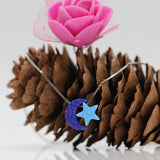 Opal & 925 Silver Moon & Star Necklace Love Gift