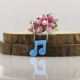 Lovely 12mm Musicnote Opal Necklace 925 Sterling Silver