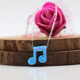 Lovely 12mm Musicnote Opal Necklace 925 Sterling Silver