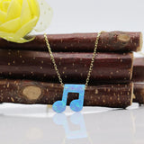 Lovely 12mm Musicnote Opal Necklace 925 Sterling Silver