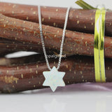 OP06 Light Fire opal Pendant Synthetic Opal david star necklace with S925 Silver