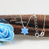 OP06 Light Fire opal Pendant Synthetic Opal david star necklace with S925 Silver
