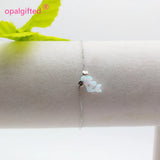Synthetic Mermaid Opal Bracelet with 925 Silver Chain