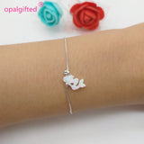 Synthetic Mermaid Opal Bracelet with 925 Silver Chain